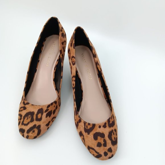 KELLY AND KATIE Shoes - KELLY AND KATIE BROWN SUEDE CHEETAH ANIMAL PRINT WOMENS HEELS SIZE 9M